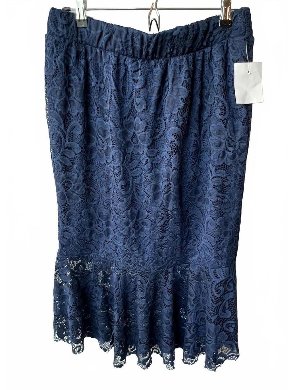 NWT Olivia Blu Navy Lace Skirt Coquette Cottagecore Siren Boho Siren Aesthetic L
